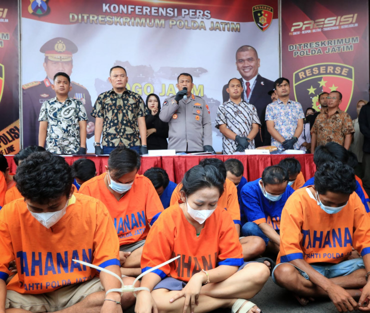 Jatanras Polda Jatim dan Polres Jajaran Meringkus 16 TSK, Satu Diantaranya Seorang Perempuan
