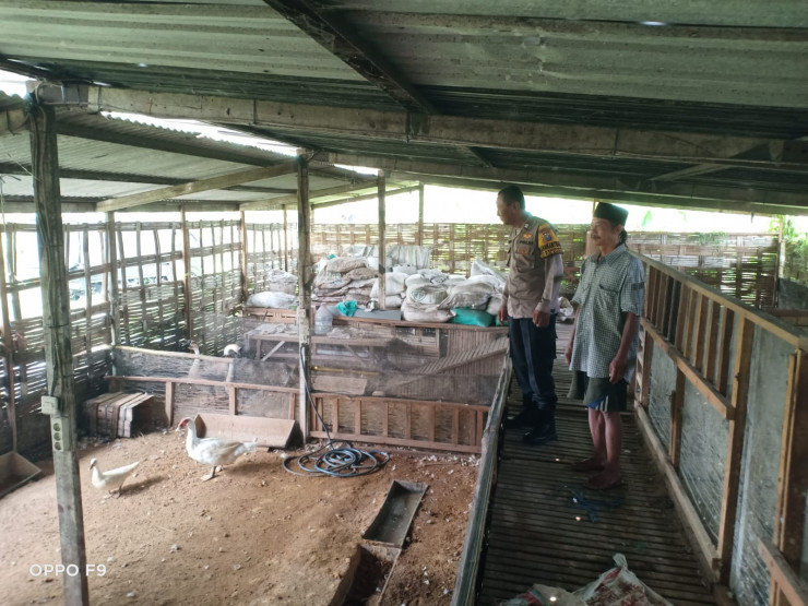 Bhabinkamtibmas Kenongo Cek Lahan Ketahanan Pangan Peternakan Unggas Dukung Program Asta Cita Presiden