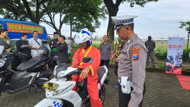 Polres Kediri Kota Sosialisasi dan Tes Riding Bersama IPSI Kota Kediri.