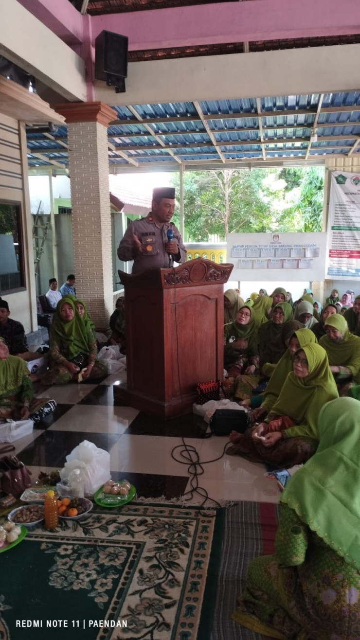 Kapolsek Balongbendo Ajak Masyarakat Guyub Rukun dan Waspada menjelang Pemilu 2024